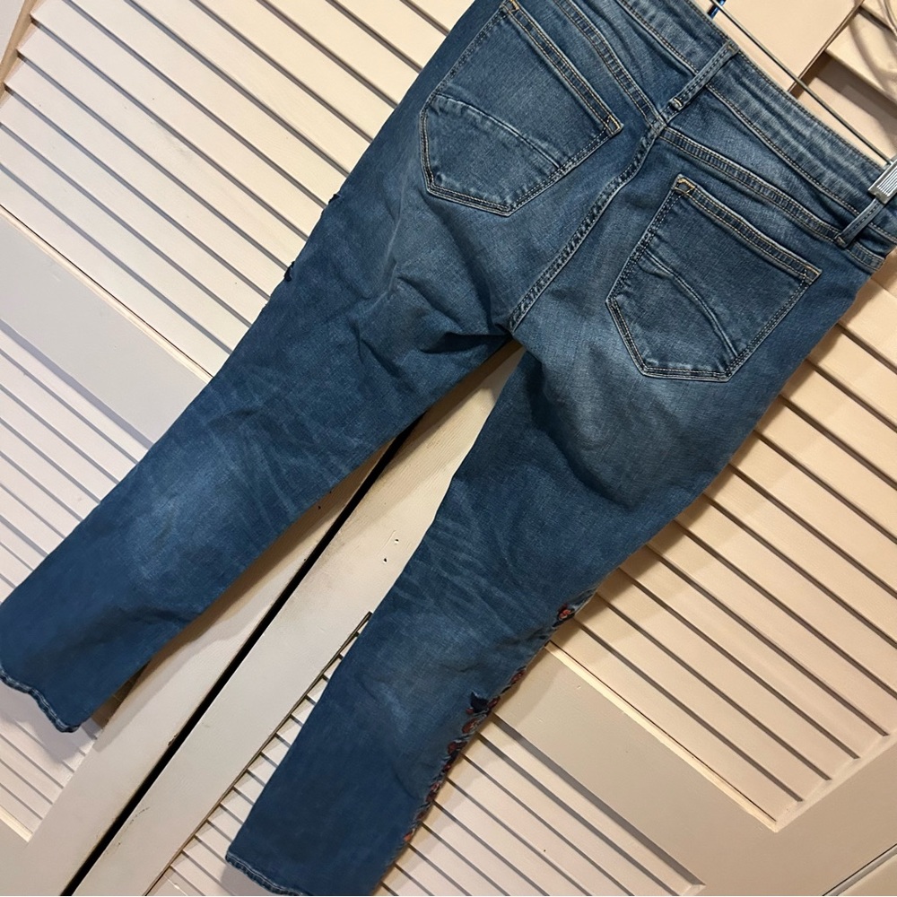 Driftwood Embroidered Floral Bird Jeans Straight Leg Women’s Size 26 - Picture 4 of 6